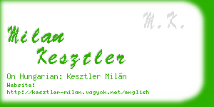 milan kesztler business card