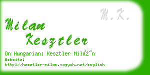 milan kesztler business card